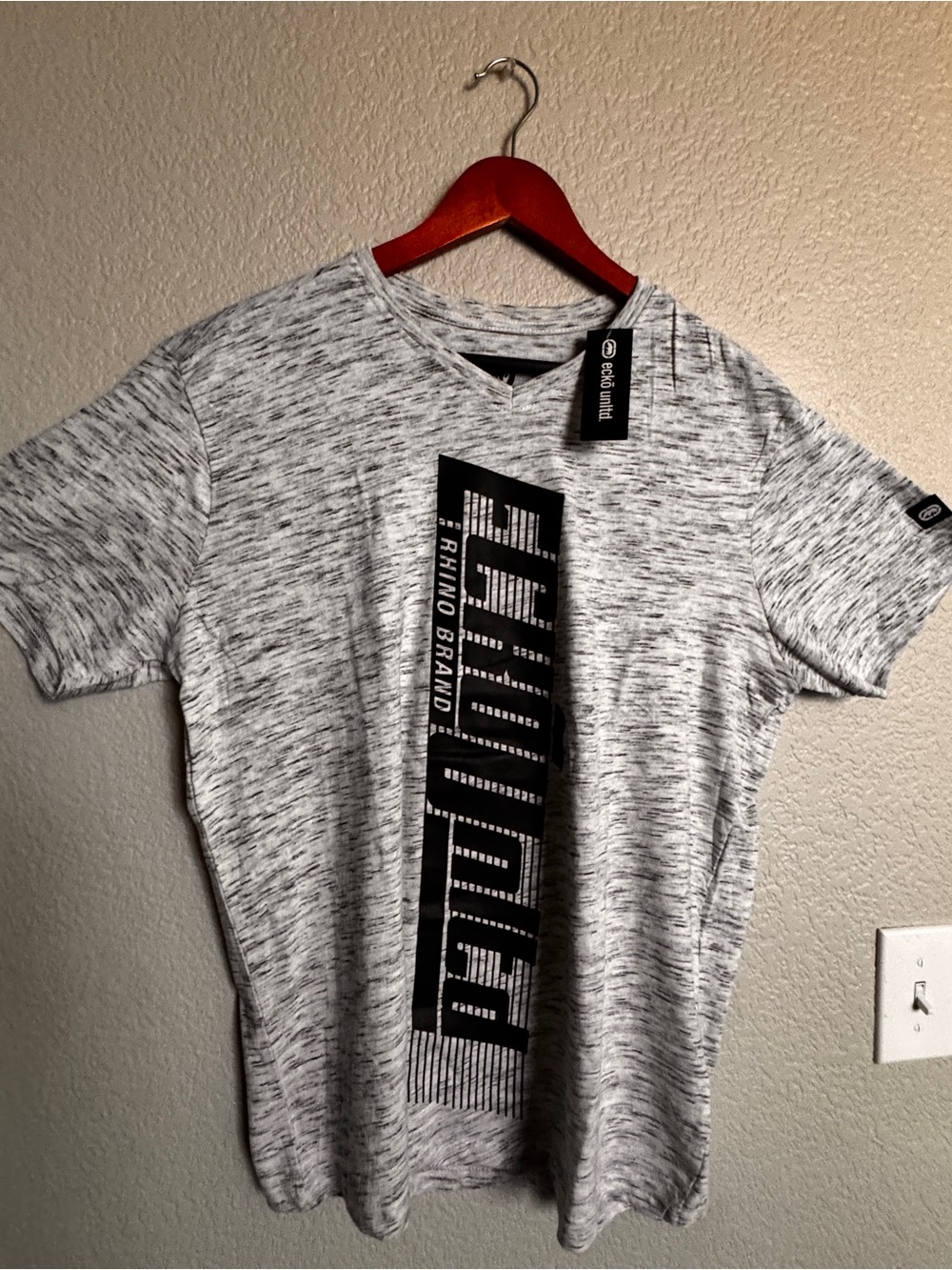Ecko Unltd Men White Spacedye Graphic T-Shirt Size L NWT Rhino Brand